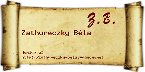 Zathureczky Béla névjegykártya