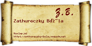 Zathureczky Béla névjegykártya