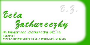 bela zathureczky business card